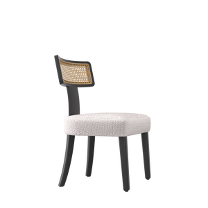 Set di 2 Sedie da Pranzo in Legno Massello e Rattan Stile Mid-Century Moderno con Schienale a Rete per Sala da Pranzo - Product Image 3