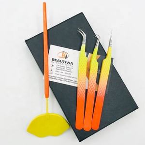 Agarre de diamante de acero sostenible Pinzas de extensión de pestañas de dos tonos/Espejo de pestañas de labios Agarre fuerte Etiqueta privada - Product Image 1