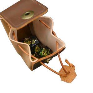 Elegante Bolsa Plegable de Lujo para Dados de Cuero PU Azul, Bandeja para Dados de Juego DnD, Bolsa con Cordón para Monedas y Llaves con Botón - Product Image 5