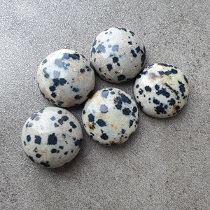 Jaspe Dalmatien Naturel, Cabochon Rond à Dos Plat, Pierre Précieuse Calibrée en Vrac, Toutes Tailles Disponibles - Product Image 4