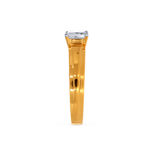 18K Yellow Gold <b>Men</b> Solitaire <b>Ring</b> Luxury 18K Yellow Gold Princess Cut Solitaire Diamond <b>Ring</b> <b>for</b> Women Elegant Engagement <b>Ring</b> - Product Image 3