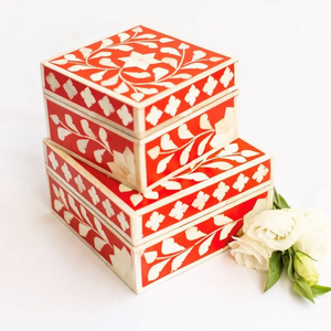 Boîte à bijoux rectangulaire moderne marocaine SOFIYA CRAFT avec fermeture à boucle, incrustation noire et blanche, en bois, pour le rangement de souvenirs - Product Image 5