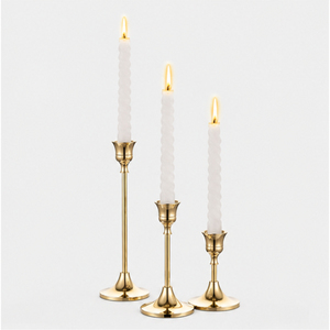 Modern Gold Metal Taper <b>Candle</b> Holders Set of 3 Candlestick Stand for Wedding Table Home Decor & Romantic <b>Dinner</b> Events - Product Image 5