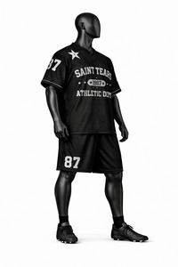 Ensemble de maillot et short de football américain personnalisé, uniforme sportif respirant, vêtements d'équipe personnalisés pour les entraînements et les matchs - Product Image 4