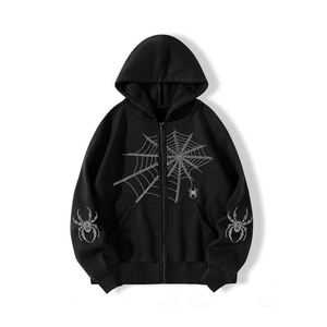 Nouveaux sweats à capuche pour hommes brodés de strass, 100% coton, automne, sur mesure, anti-plis, respirants, haute qualité, prix de gros - Product Image 1