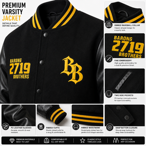 Custom Unisex Varsity Letterman Bomber <b>Jacket</b> Spandex/Polyester Breathable Windproof Embroidery College OEM ODM Cotton Lining - Product Image 6