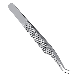Logo personnalisé 45 °   Pince à épiler professionnelle pour extensions de cils à pointe fine angulaire, outil pour artiste en cils, fournisseur en gros OEM - Product Image 6