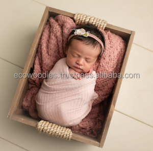 Lit de bébé en bois pour nouveau-né, berceau vintage, accessoires de photographie, panier de photographie pour chambre à coucher, dernière chaise pour bébé - Product Image 2