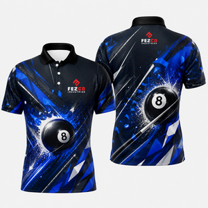 Custom Printed Sublimation Team Pool Jersey <b>Bowling</b> Polo Shirt for Men-Quick Dry Breathable Sportswear OEM - Product Image 4