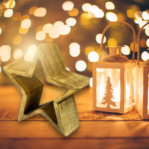 HANDCRAFTED RUSTIC WOODEN <b>STARS</b> on ROPES perfect for indoor cages or outdoor hutches. Low MOQ, competitive pricing by AYAANS - Product Image 4