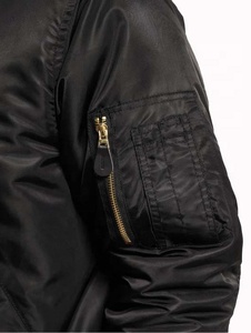 Blouson de vol en nylon décontracté à la mode avec logo personnalisé OEM blousons d'aviateur imperméables à poches latérales pour hommes - Product Image 3