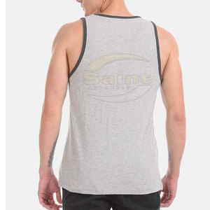 Camiseta sin mangas transpirable y ecológica de secado rápido para hombre, ropa de gimnasio de primera calidad, hecha en Pakistán, venta directa de fábrica, poliéster/algodón - Product Image 2