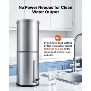 Système de filtration d'eau par gravité en acier inoxydable 304 pour comptoir, 3,25G, réduit le plomb jusqu'à 99% - Product Image 2