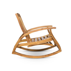 Silla Mecedora Moderna y Resistente de Madera de Teca Sólida con Impresión Láser para Exteriores, Silla Mecedora de Lujo para Jardín, Patio, Resort, Hotel, Villa - Product Image 6