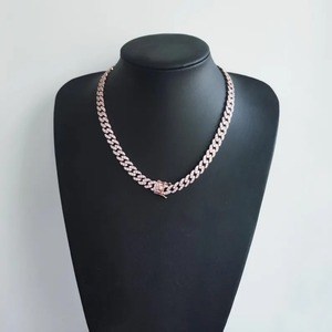 Eco Friendly fashion <b>iced</b> cuban <b>chain</b> necklace with shiny stones and bold design Available At Wholesale Price - Product Image 5