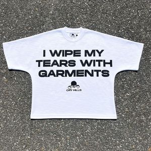 เสื้อยืดโอเวอร์ไซส์สีขาวสำหรับผู้ชาย พิมพ์ลายกราฟิก สตรีทแวร์ คอกลม แขนสั้น ผ้าคอตตอนเจอร์ซีย์ 100%  รับสกรีนโลโก้ตามแบบ - Product Image 1