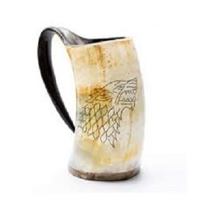 Chope à bière artisanale en corne de bœuf polie, écologique, portable, grande capacité, avec poignée – Récipient à boire de style américain pour l'ale - Product Image 4