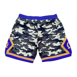 Shorts de basketball en maille pour hommes, coupe active, couleur unie, entrejambe de 5 pouces, sublimation personnalisée, style hip-hop, 100 % polyester - Product Image 2