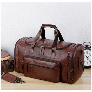 Custom logo Luxury Sports Bulk Fashion Men Leather Fitness Weekend <b>Overnight</b> Waterproof Sports Gym <b>Bag</b> Duffle Duffel Travel <b>Bag</b> - Product Image 5