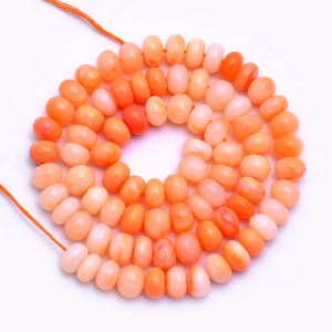 Perles Rondelles Lisses en Opale Orange 7mm-8mm, Pierre Précieuse Naturelle Opale Multi-Feu Semi-Précieuse, Perles Libres pour la Fabrication de Bijoux - Product Image 2