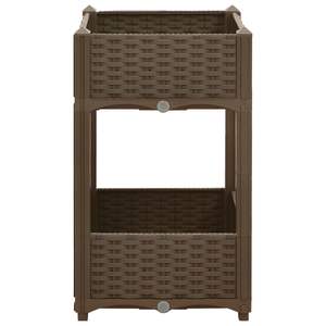 Jardinière carrée surélevée de taille moyenne en polypropylène marron pour fleurs et plantes - Product Image 3