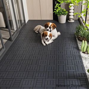 Piastrelle a incastro H Style da 12 pollici per patio e terrazza, installazione rapida e semplice di piastrelle per pavimenti interni/esterni, classe C. - Product Image 1