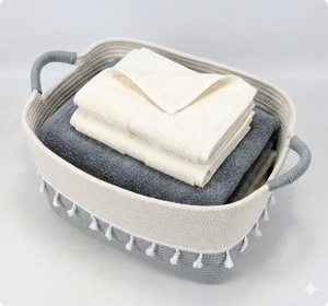 Wholesaler New Design 100% Eco-friendly Foldable Cotton Storage Baskets new cotton basket with handles for home decor - Product Image 2