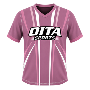 Dusty Pink <b>White</b> Rugby Jersey <b>Short</b> <b>Sleeve</b> V Neck Team Uniform Breathable Lightweight Custom Training Sportswear <b>Shirt</b> - Product Image 1