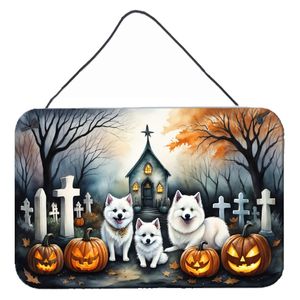 Esquimau américain multicolore Spooky Halloween Plaque murale en aluminium et métal pour la cuisine, la salle de bain et la décoration intérieure 8HX12W - Product Image 1