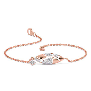 Interwoven Triangular Motif Diamond Link <b>Bangle</b> <b>Bracelet</b> - Product Image 1