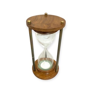 Sablier décoratif en bois et laiton de 5 minutes, style vintage, pour la maison, le bureau, la salle d'étude et comme cadeau - Product Image 3