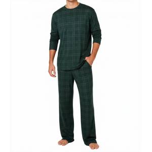 Pijamas de Hombre de Fábrica Directa, Algodón Suave y Transpirable, Conjunto de Ropa de Dormir Tejida, Proveedor de Marca Privada OEM - Product Image 2