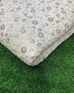 Coding embroidery fabric sequin fabric lace fabric organza fabric for designer abaya kaftan couture wholesale export buyer trade - Product Image 4