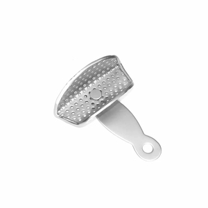 Ensemble professionnel de gouttières d'empreinte dentaire en métal |   Plateaux dentaires perforés en acier inoxydable extra-larges, paire supérieure et inférieure - Product Image 1