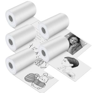 5 Rolls <b>White</b> Mini Thermal Photo Paper Regular <b>Printer</b> Plate Compatible with Wireless Mini <b>Printers</b> - Product Image 1