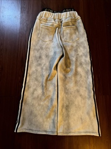 Custom Heavyweight Distressed Fleece Sweatpants Mens Vintage Letter Graphic Wide Leg <b>Pants</b> Retro <b>Y2K</b> Streetwear Joggers - Product Image 2