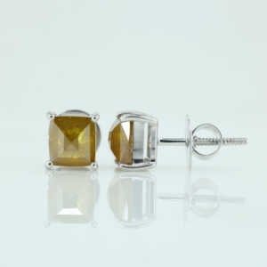 Sultanite Rectangle Shape Gold Plated 925 Sterling Silver <b>Stud</b> Earrings Handcrafted Wedding Jewelry - Product Image 3