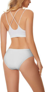 Cómodas bragas de encaje de algodón para mujer, ropa interior sexy transpirable, bragas de bikini de tela tejida, cintura alta, logotipo personalizado, para uso diario - Product Image 5