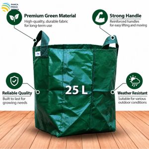 Sac de culture tissé de haute qualité 25L en HDPE avec 2 poignées pour pépinière, horticulture et jardinage - Product Image 3