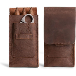 Estuche de puros de cuero de lujo hecho a mano con cortador integrado, diseñado para la elegancia y la funcionalidad práctica a un precio razonable. - Product Image 1