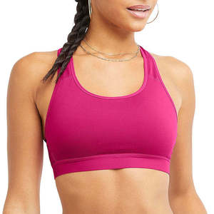 Soutien-gorge de sport uni pour femme, col rond, soutien moyen, respirant et à séchage rapide, haut de yoga - Product Image 5