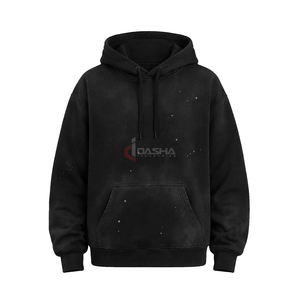 Sweat à capuche en molleton French Terry délavé pour homme, coupe oversize à épaules tombantes, personnalisable avec logo OEM - Product Image 1