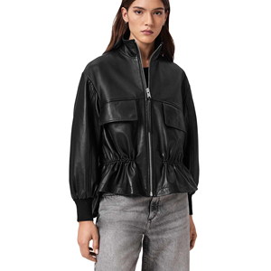 Ladies Real Shearling Leather <b>Jacket</b> <b>Women</b> Warm Winter Biker Slim Fit <b>Zip</b>-<b>Up</b> Customized Logo Factory Price Wholesale - Product Image 6