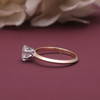 Bague de fiançailles solitaire en diamant cultivé en laboratoire certifié IGI, argent sterling 925 massif, diamant rond brillant pour femme