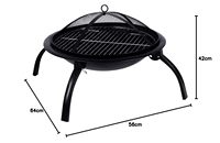 Brasero pliable en métal, grand modèle noir, portable, pour jardin, terrasse, feu de bois, barbecue, chauffage, camping, décoration de jardin