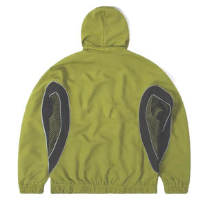 Custom Printed Rhinestone Solid Acid Wash Reflective Logo Hooded Windbreaker Zip-Up <b>Jacket</b> Joggers Set 100% Cotton Sweat Pant - Product Image 2