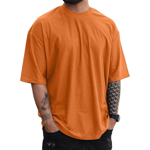 เสื้อยืดผู้ชายผ้าฝ้าย 100% ระบายอากาศได้ดี ทรงหลวม พิมพ์ลาย โอเวอร์ไซส์ - Product Image 5
