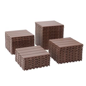 44 Pack Plastic <b>Interlocking</b> Deck <b>Tiles</b> 12\"x12\" Square Waterproof Outdoor Patio Decking <b>Tiles</b> for All Weather Use - Product Image 4