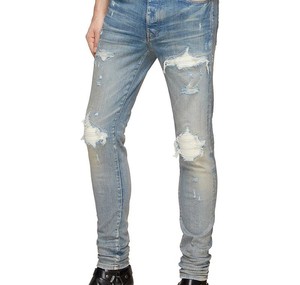 Jean ample et léger en denim délavé, respirant, écologique, avec broderie et taille élastique, style streetwear, vente en gros personnalisée - Product Image 6