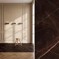 Azulejo de pared de porcelana esmaltada tallada de lujo, formato grande 600x1200, acabado de alto brillo para proyectos de hoteles, oficinas, centros comerciales y edificios.